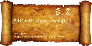 Bárányos Kornél névjegykártya