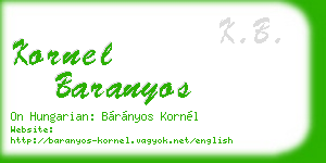 kornel baranyos business card