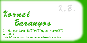 kornel baranyos business card